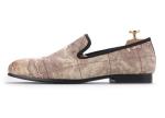 Slip On Mens Velvet Loafers Embroidered Velvet Smoking Slippers