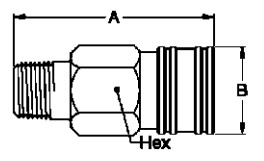 1/8 Nominal Use with compressed air, gases and liquids Brass Pneumatic Quick Coupling