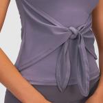 270gsm Women Yoga Tops Exercise Women Gym Shirts Twist Front