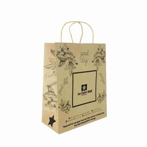 Quality Food Coffee Packaging Greaseproof Takeaway Paper Bags With Handle OEM wholesale