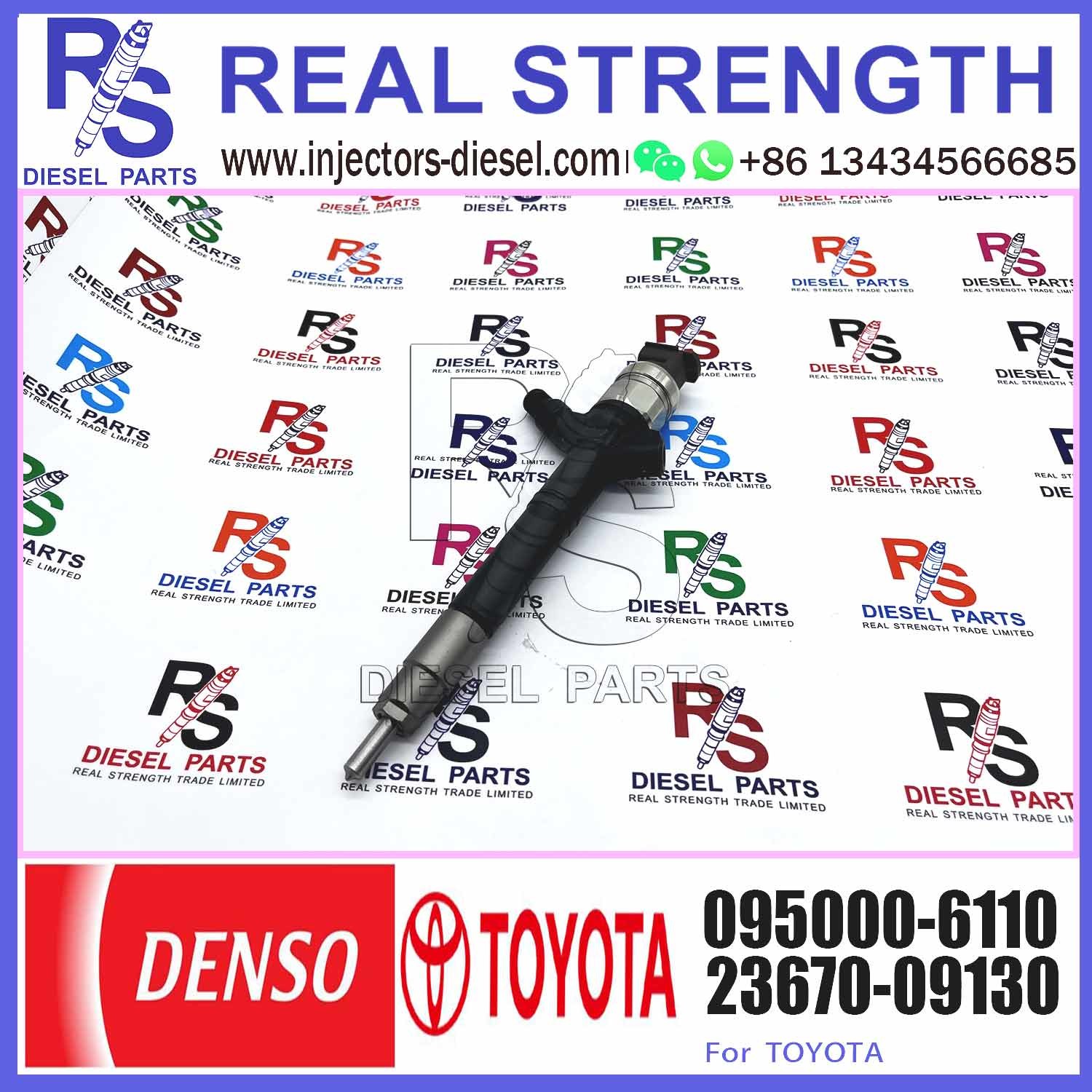 Brand new Denso Common Rail 095000-6110 For Toyota- 2ad-fhv Fuel Injector 23670-09200 236700r060 with high quality