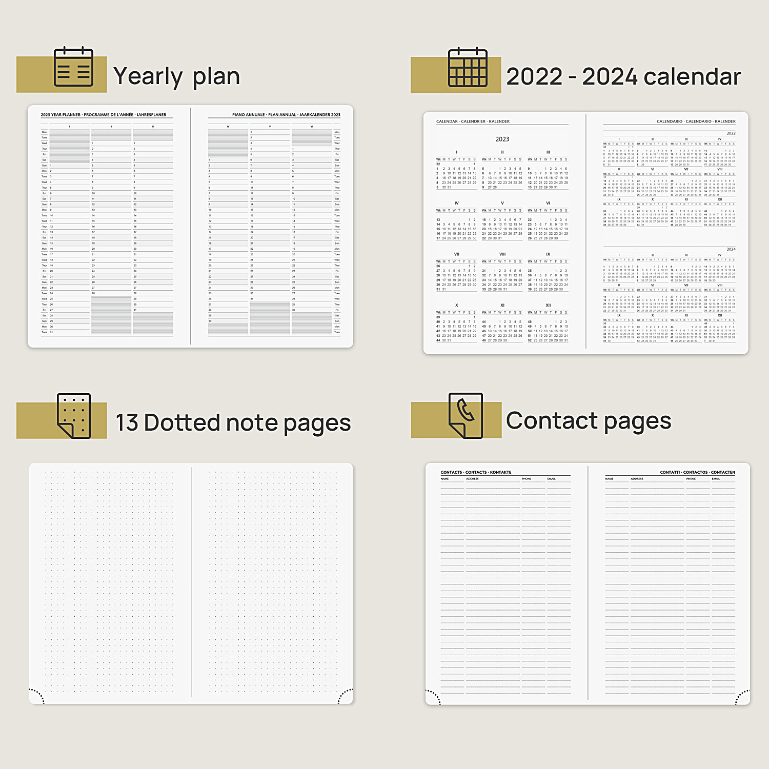 Pacific Green Executive Daily Planner 2023 , Customization A5 Daily Schedule Planner