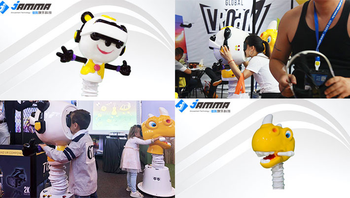 Adjustable Panda Dinosaur Kiddie VR Cinema Simulator , Up - Down Machine 9D Reality Simulator