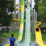 Water Playground Equipment Irritative Freefall Slide Fiberglass High Speed Water