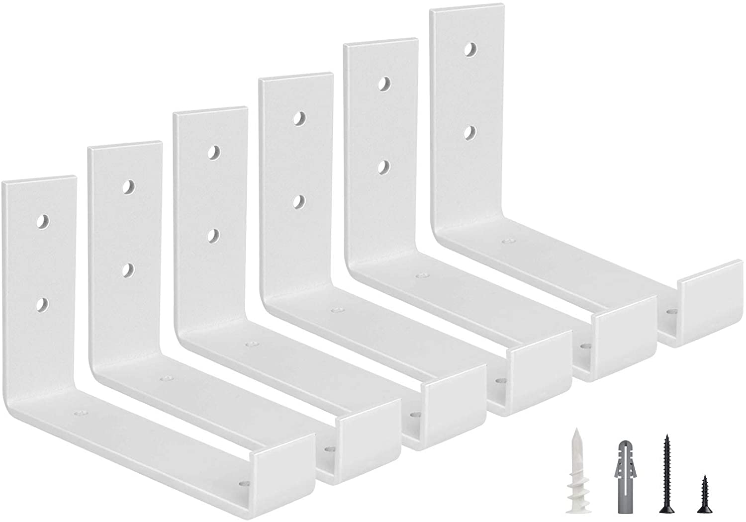 DIY Floating Shelf Stainless Steel J Brackets with Lip Wall Mounting Metal Shelf Supports