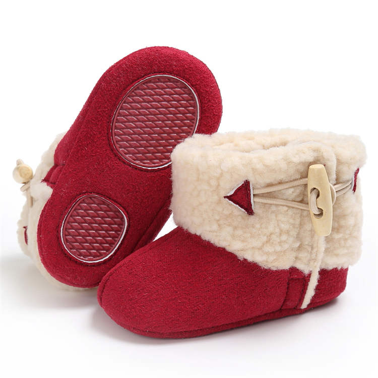 Free sample Cotton fabric indoor boots toddler Walking shoes lovely Gift baby booties fleece