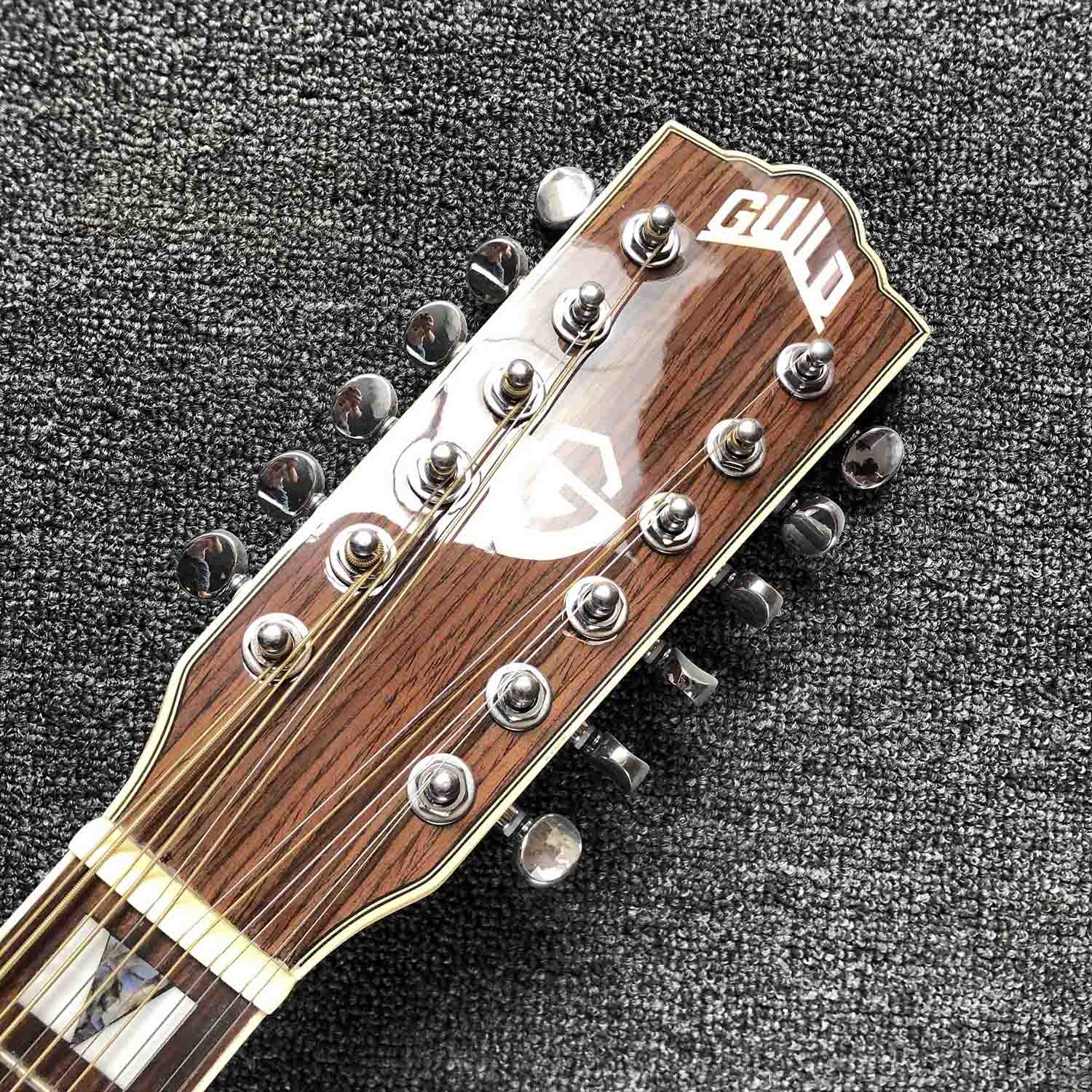 Custom 12 Strings D Body Solid Cedar Top Rosewood Back Side Guilds Acoustic Electric Guitar
