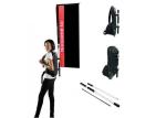 Rectangle Shape Aluminum Backpack Flags , Human Street Walking Personalized