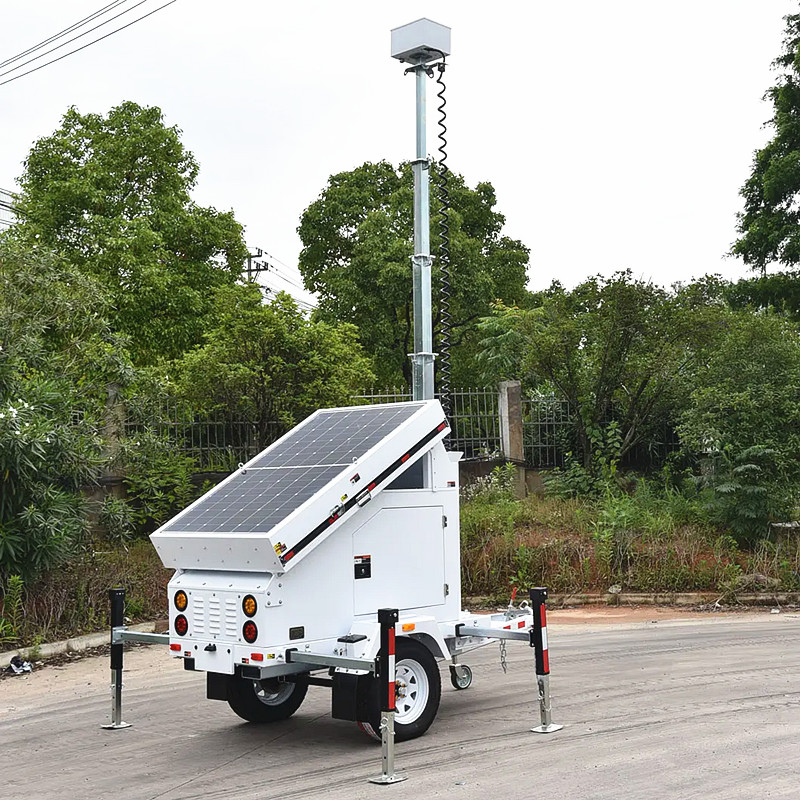 Portable Solar Light Tower Surveillance Tower Lighting Mining Operations Mobile Lighting Tower