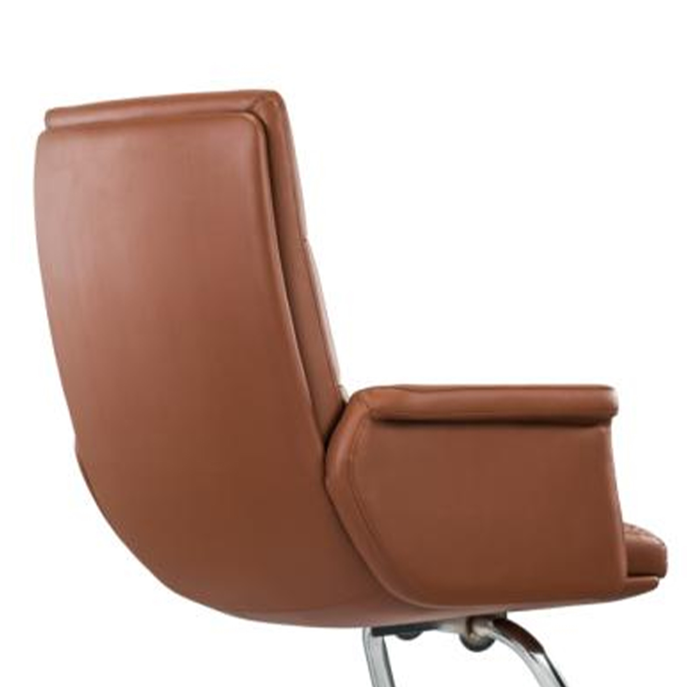 Ergonomic Office Chair Flexible Chrome Wheel Convenient Pu Leather Swivel Boss Manager Staff Modern Revolving Chair ﻿