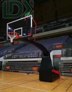 Quality Black Hydraulic Basketball Stand Adjustable Basketball Hoop With Glass Backboard wholesale