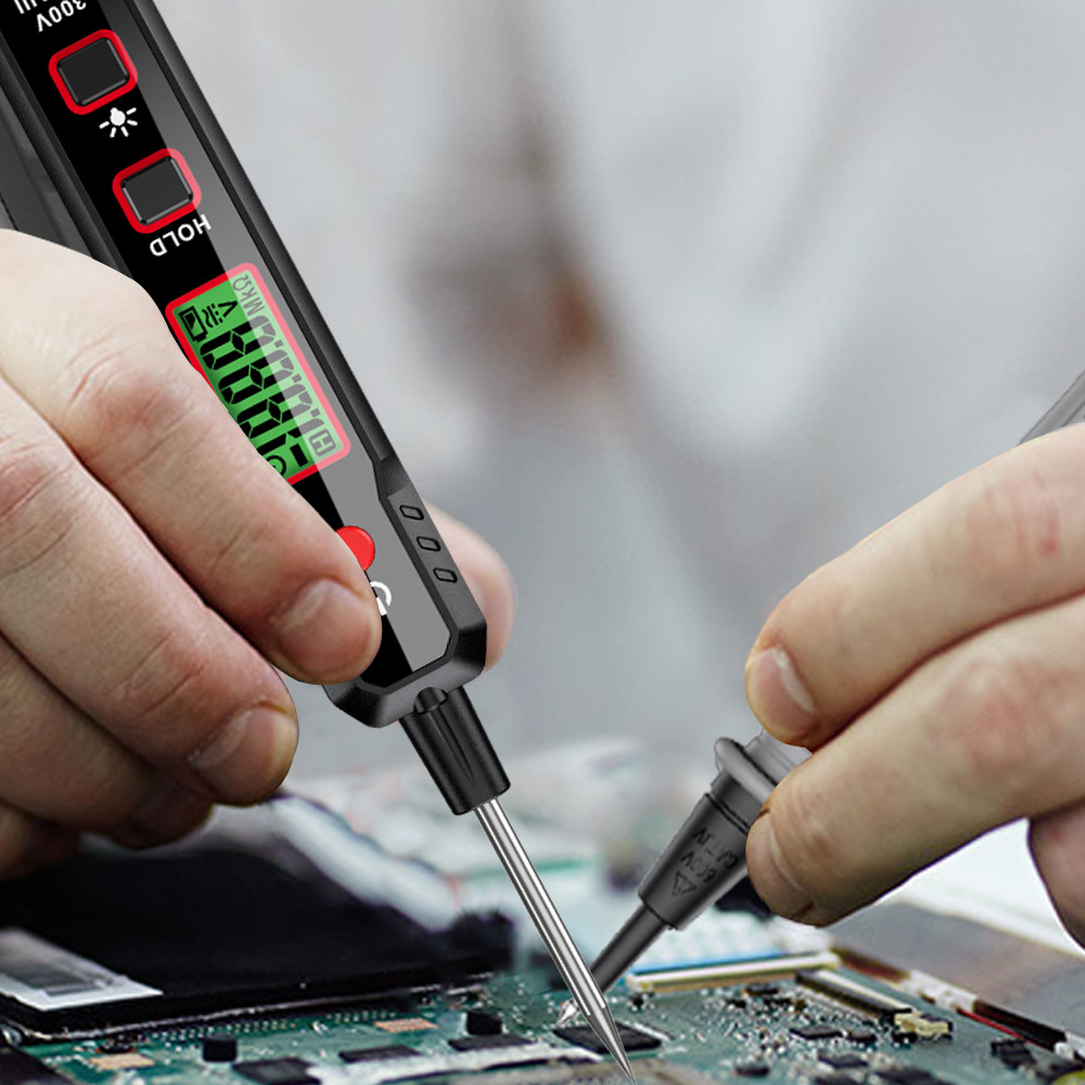 HT86B Digital Multimeter 12-300V AC DC Digital Voltage Detector Electrician Tools Pen Shaped Multimeter Voltmeter