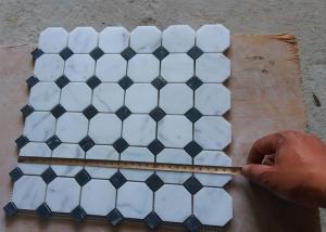 Quality White Carrara Octagon Natural Stone Mosaic Tile 2&quot; X 2&quot; High Density , Low Water Absorption wholesale
