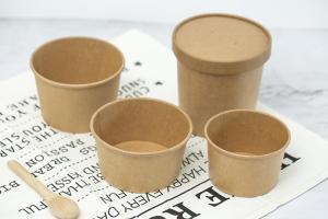 Quality Eco-friendly disposable food grade bamboo paper bowl printing salad bowl wholesale