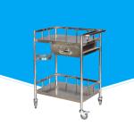 600 * 480 * 750mm Hospital Dressing Trolley , Mobile Hospital Instrument Trolley