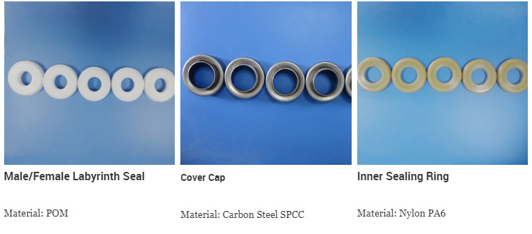Small Plastic Seals Metal Cover Bearing Housing Parts TK6204 Waterproof