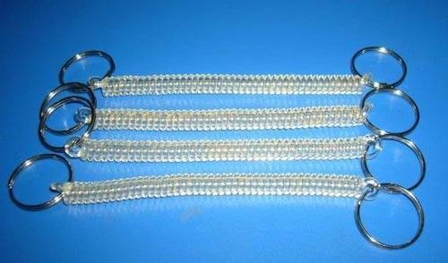Solid Black/Red/Clear Bungee Spiral Key Ring Holders Cheap Price OEM Making