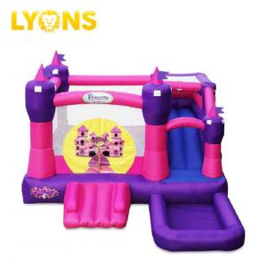 Quality Jump And Slide Pink Bounce House PVC Plato Tarpaulin Scratch - Proof 4*4*4m wholesale