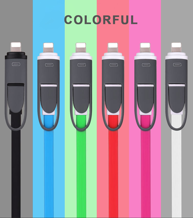2 In 1 Multi Use Mobile Phone Micro Usb Cable For Iphone Android Cable Charger