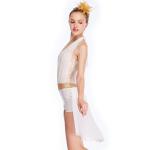 Lyrical Costume Half Skirt Biketard Halter Neck Dance Dress Performance