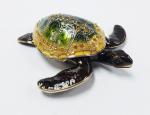 Metal turtle jewelry box bedside turtle enamel metal jewelry box