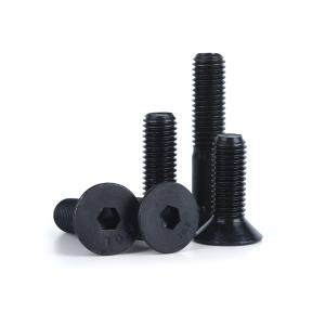 Quality 10.9 Grade Black Oxide Hex Socket Flat Bolt for Carbon Steel Metric Bolts 16mm-100mm wholesale