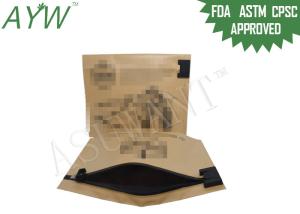 Quality Tobacco Packaging Child Resistant Bags Kraft Paper With Small Size / Transparent Zip wholesale