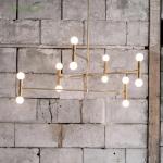 Vintage chandelier LED indoor lamp iron gold metal bar coffee shop Kitchen