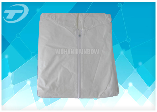 Durable Non Woven Fabric Disposable Coverall Suit White Chemical Resistant Coveralls