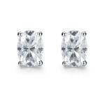 18k Gold Moissanite Diamond Oval Earrings Studs For Gift