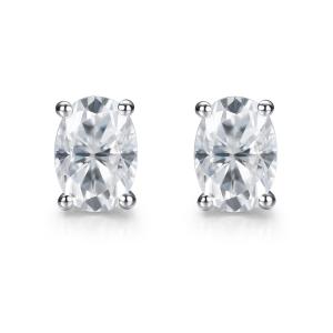 Quality 18k Gold Moissanite Diamond Oval Earrings Studs For Gift wholesale