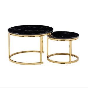 Quality Round Slate Top Custom Coffee Tables Stainless Steel Easy Clean wholesale