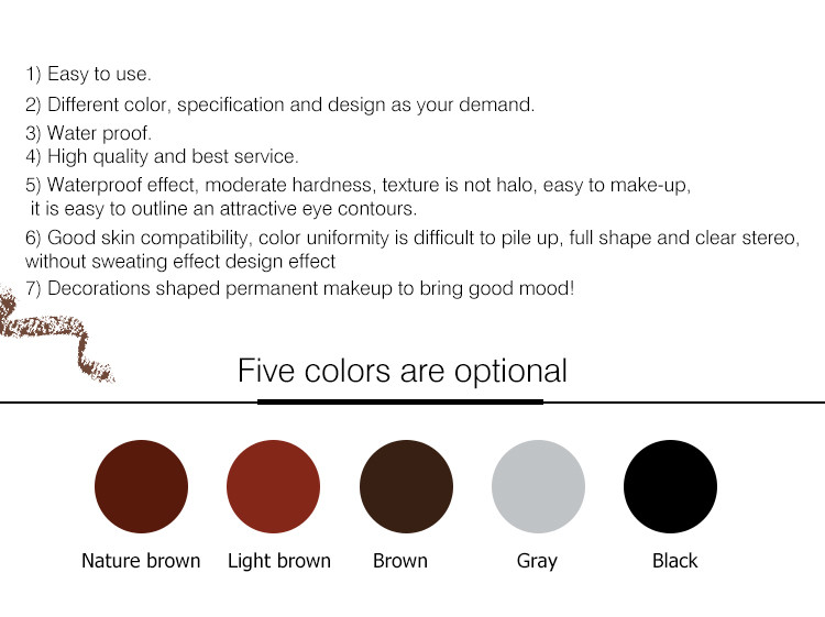 Waterproof Paper Roll Pull Eyebrow Eyeliner Pencil Permanent Makeup 5 Colors