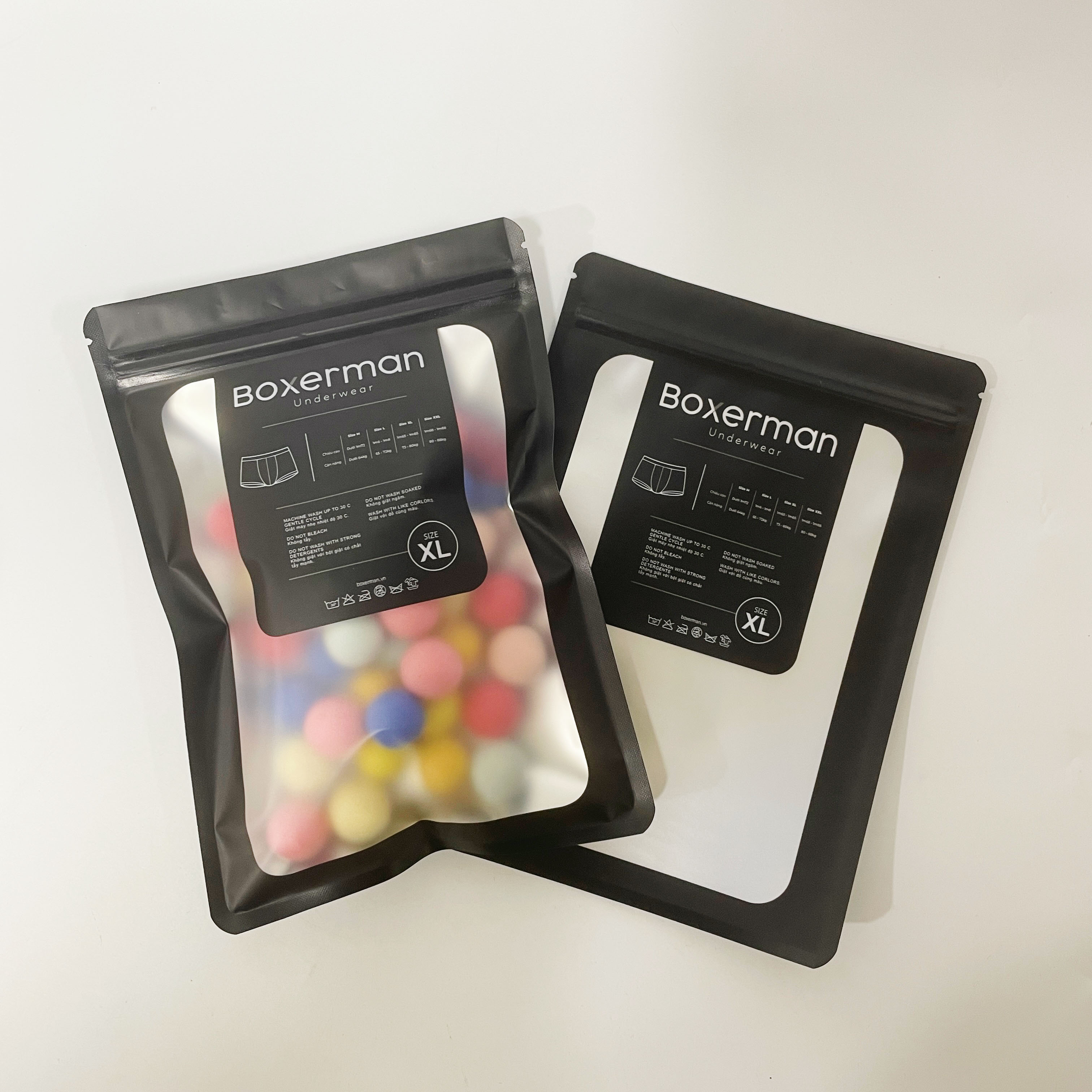 Custom Packaging Zip Bags One Side Clear One Side Foil For Underwear Product