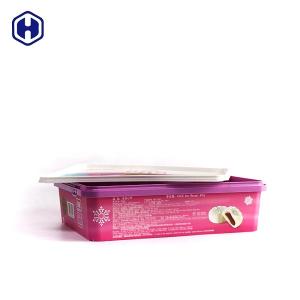 Quality 0.45KGS Food Grade Square IML Box / Plastic Cake Container Scratch Resistant wholesale