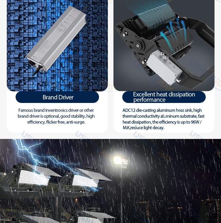 Mercury Free High Mast Led 600W Stadium Flood Lighting For Sports Stadium