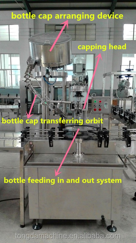 glass bottle aluminium cap sealing machine, small bottling plant, filling line liquid machine