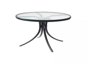 Quality Steel Frame Round Outdoor Garden Table 5mm Tempered Glass wholesale