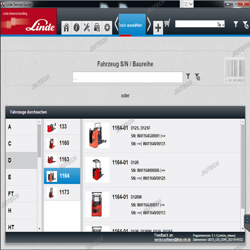 For Linde Canbox USB Doctor Forklift truck Diagnostic Cable linde pathfinder Diagnosis Interface Tool and FZ G1 tablet