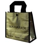 Customized Non Woven Carry Bag Golden Fabric Silk Screen Printing Logo