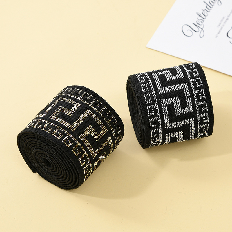 Vintage nylon jacquard ribbon custom logo knitted for waistband underwear elastic jacquard band