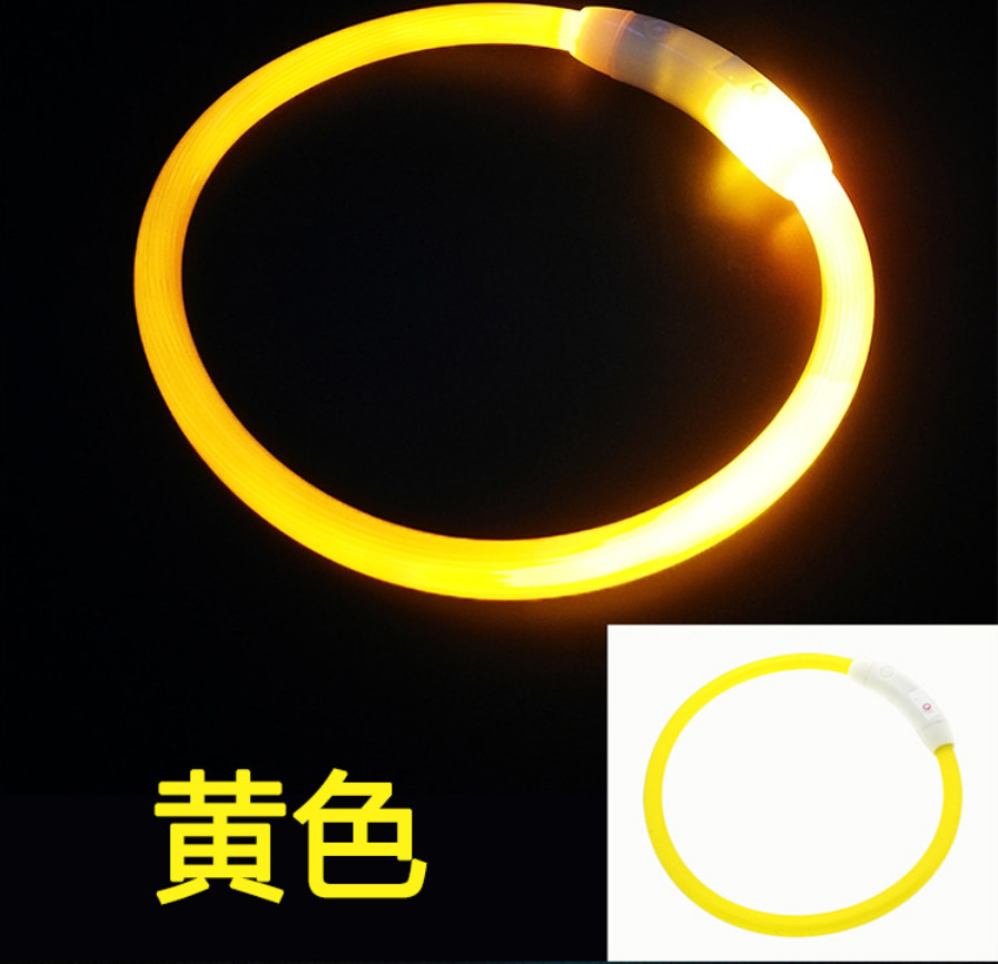 Rechargeable Led Leather Dog Collars Light Up Flashing Dog Collar