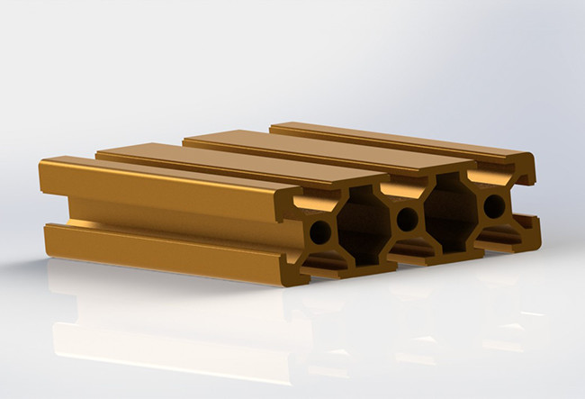 Sand Blasting Yellow Anodized Aluminium T Slot Channel 2060 For Transmission