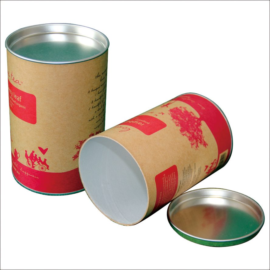 Custom Tinplate Lid Kraft Paper tube packaging Composite Wine Cans Embossing