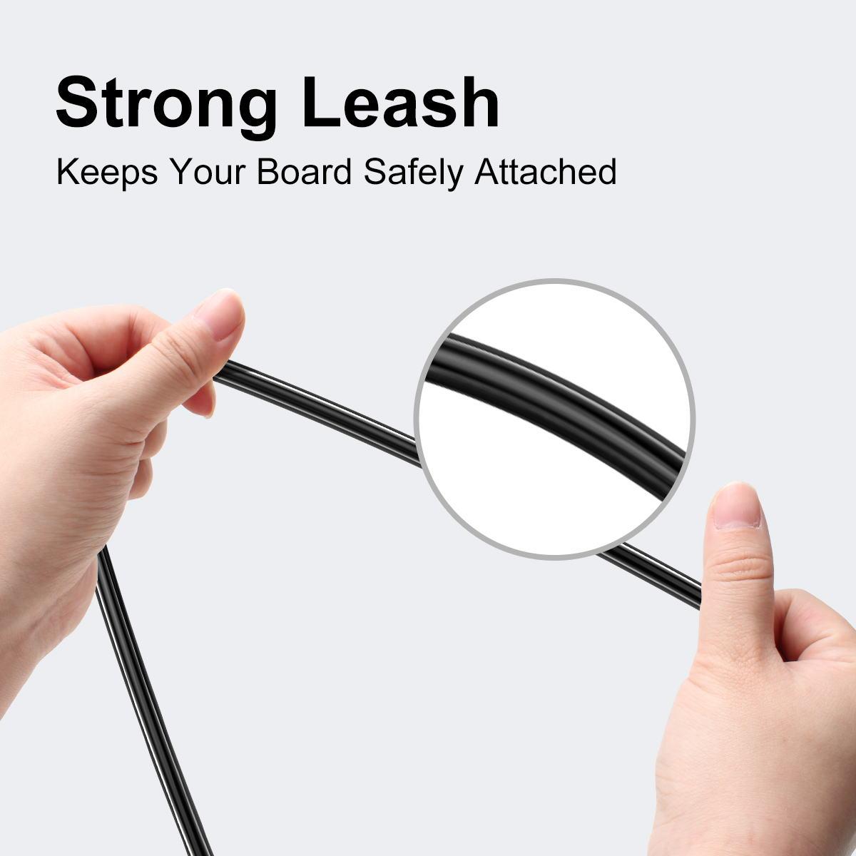 Straight TPU Surfboard Leash with Polyurethane Coil 5.5mm/7mm/8mm Diameter