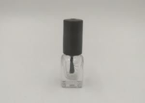 Quality 5ml 10ml Cosmetic Nail Polish Bottle Black Brush Cap With High Transparent Body wholesale