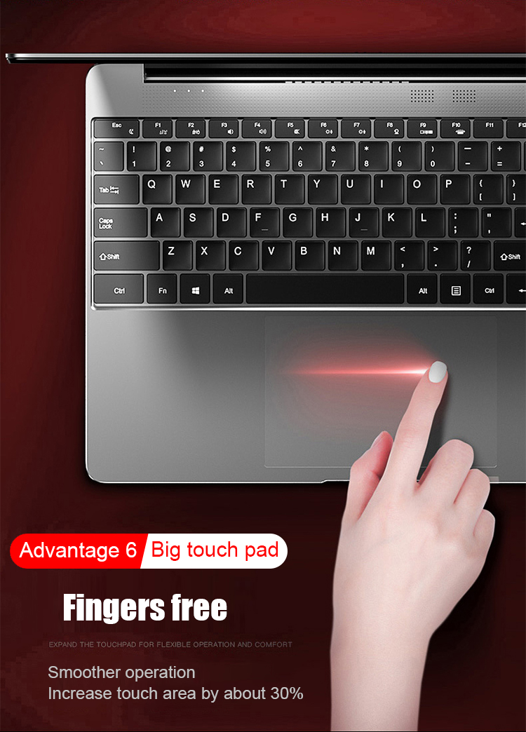 1.80GHz Ultra Thin Laptop Computer 15.6 Inch 8G RAM 128GB SSD Intel Quad Core Processor