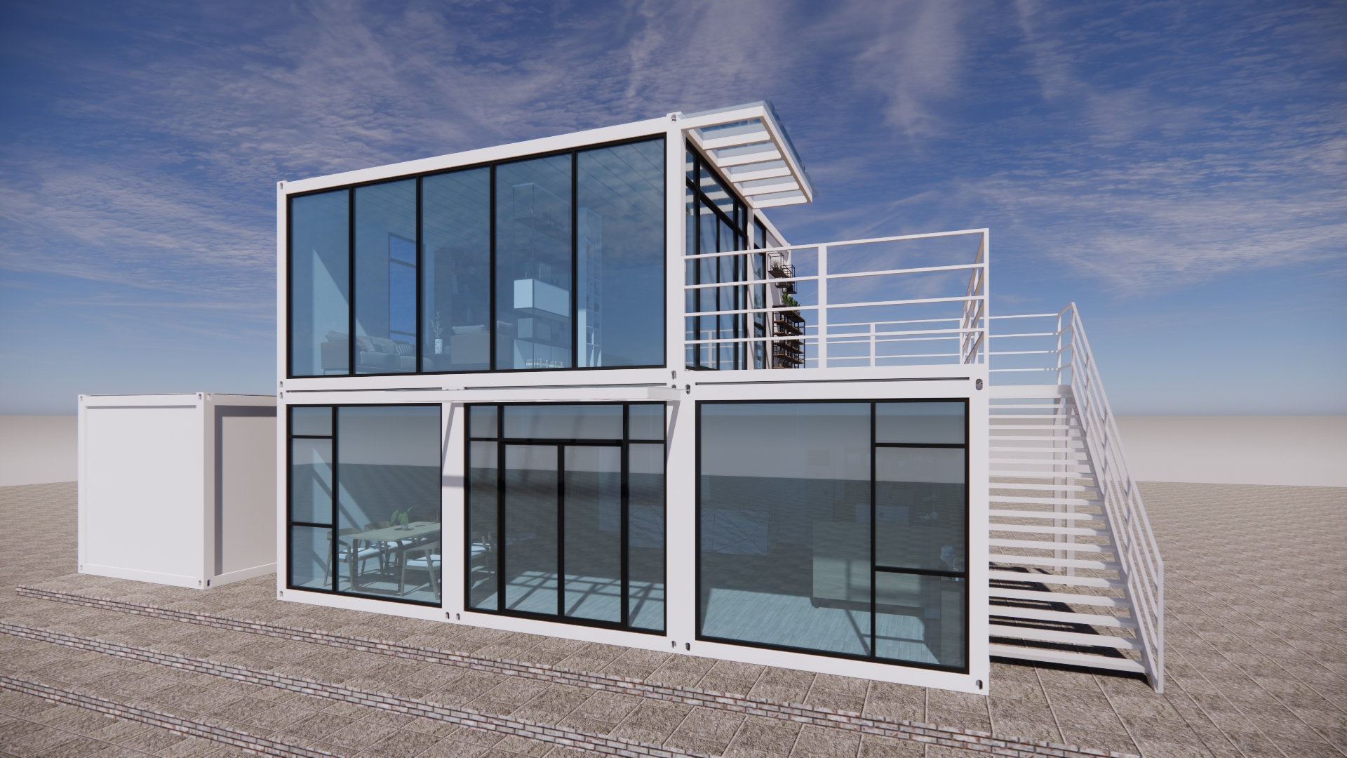Modern Design Luxury Prefabricated Flat Pack Container Hotel Kitchens with 50/75/100mm Wave Sandwich Panel Walls