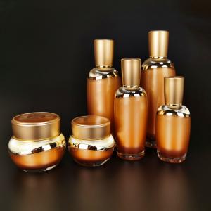 Quality Gold Luxury Acrylic Cosmetic Beauty Packaging Bottles / Jar 30ml 1oz wholesale