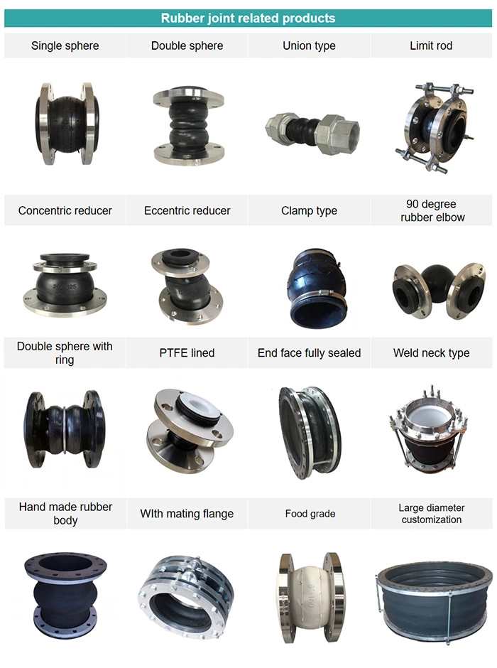 EPDM NR NBR rubber DIN ANIS carbon steel flange type single sphere rubber expansion joint